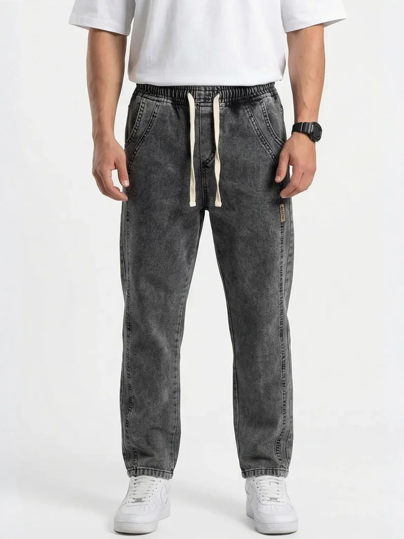 بيغ دارت BDART Relaxed Fit Denim Pants with Drawstring Waist